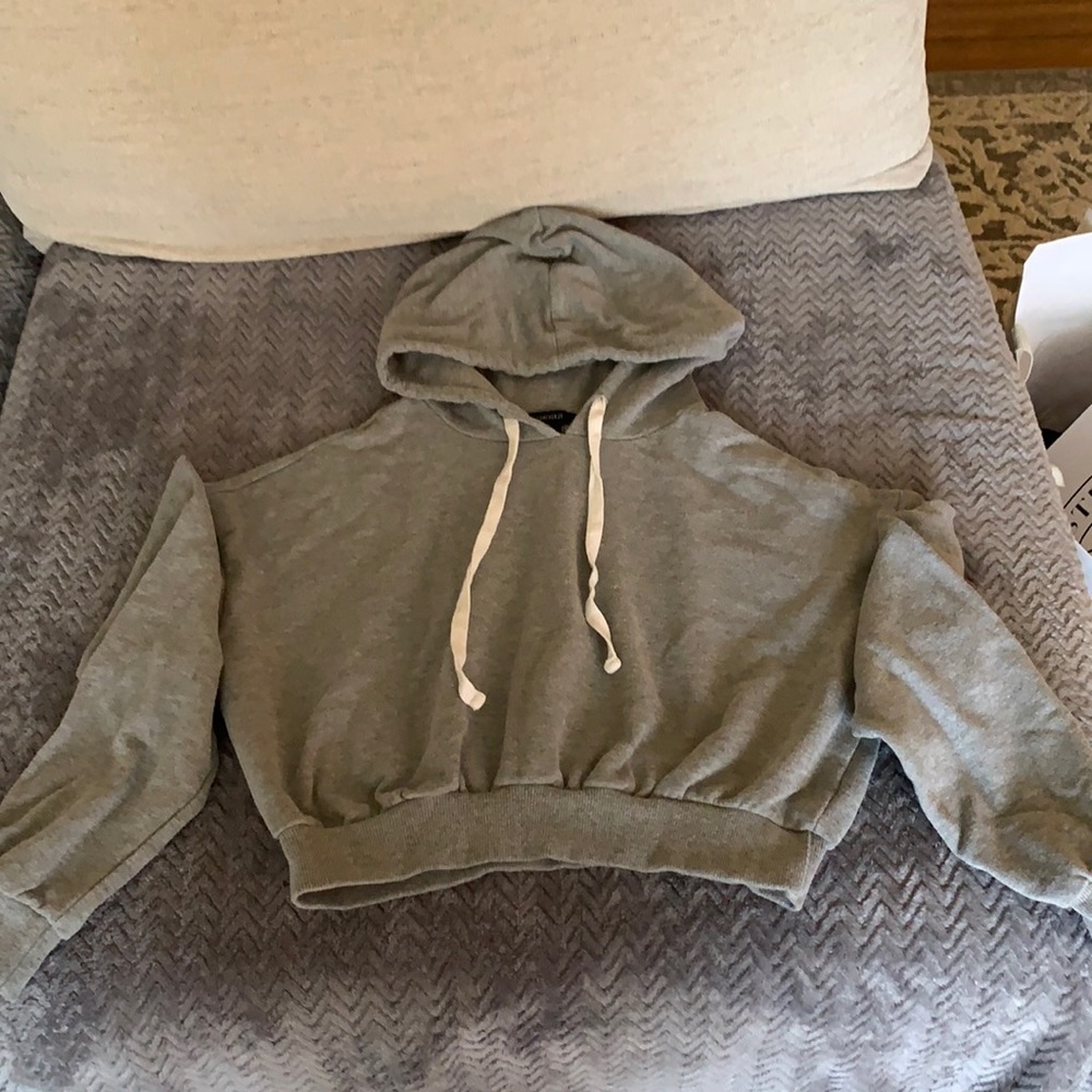 Gray crop sweater